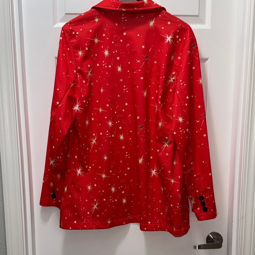 Red Star Patterned Men’sJacket - Picture 2 of 3